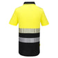 Portwest DX4 Hoge zichtbaarheid Polo DX435 Hi-Vis korte mouw rits geel-zwart(YB)