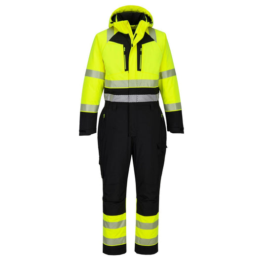 Portwest DX4 Hoge zichtbaarheid Winteroverall DX438 Hi-Vis geel-zwart(YB)