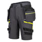 Portwest DX4 Korte Broeken DX444 afneembare holsterzakken stretch metaalgrijs(MG)
