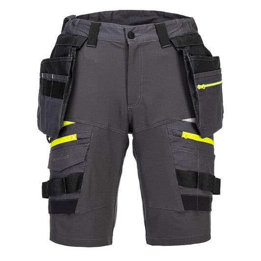 Portwest DX4 Korte Broeken DX444 afneembare holsterzakken stretch metaalgrijs(MG)