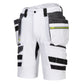 Portwest DX4 Korte Broeken DX444 afneembare holsterzakken stretch wit(WH)