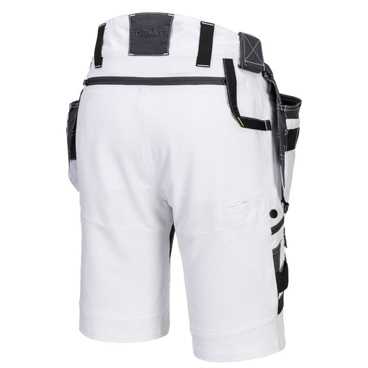 Portwest DX4 Korte Broeken DX444 afneembare holsterzakken stretch wit(WH)