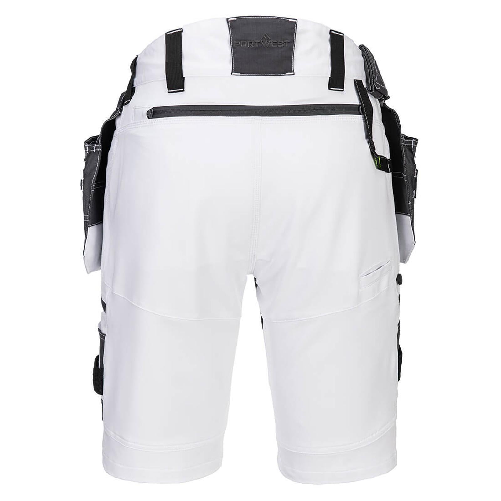 Portwest DX4 Korte Broeken DX444 afneembare holsterzakken stretch wit(WH)