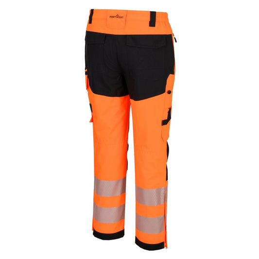Portwest DX4 Hoge zichtbaarheid Regenbroek DX448 Hi-Vis oranje-zwart(OB)
