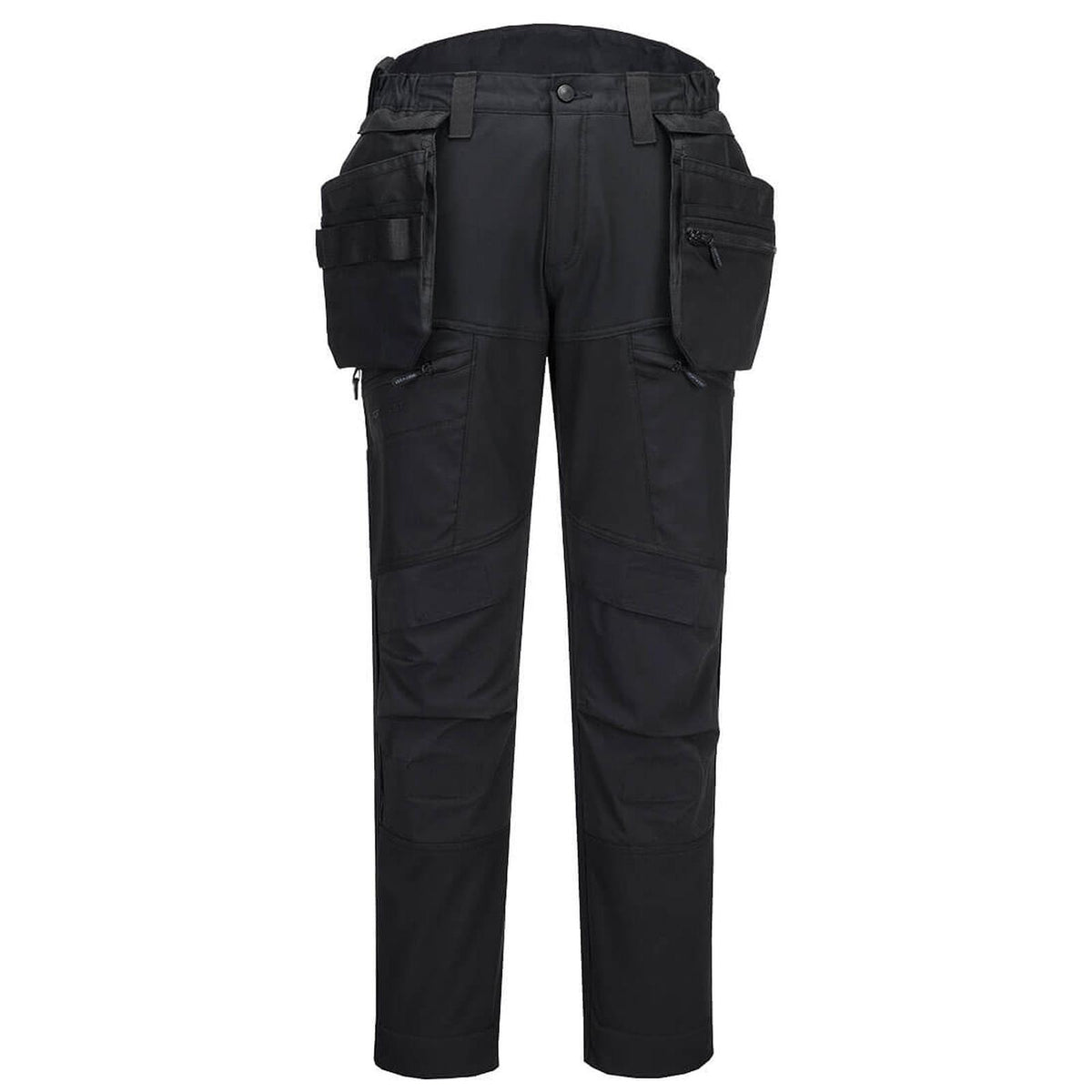 Portwest DX4 Bescherming Tegen Alle Weersomstandigheden Broek DX450 Softshell afneembare holsterzakken Volledig zwart(AB)