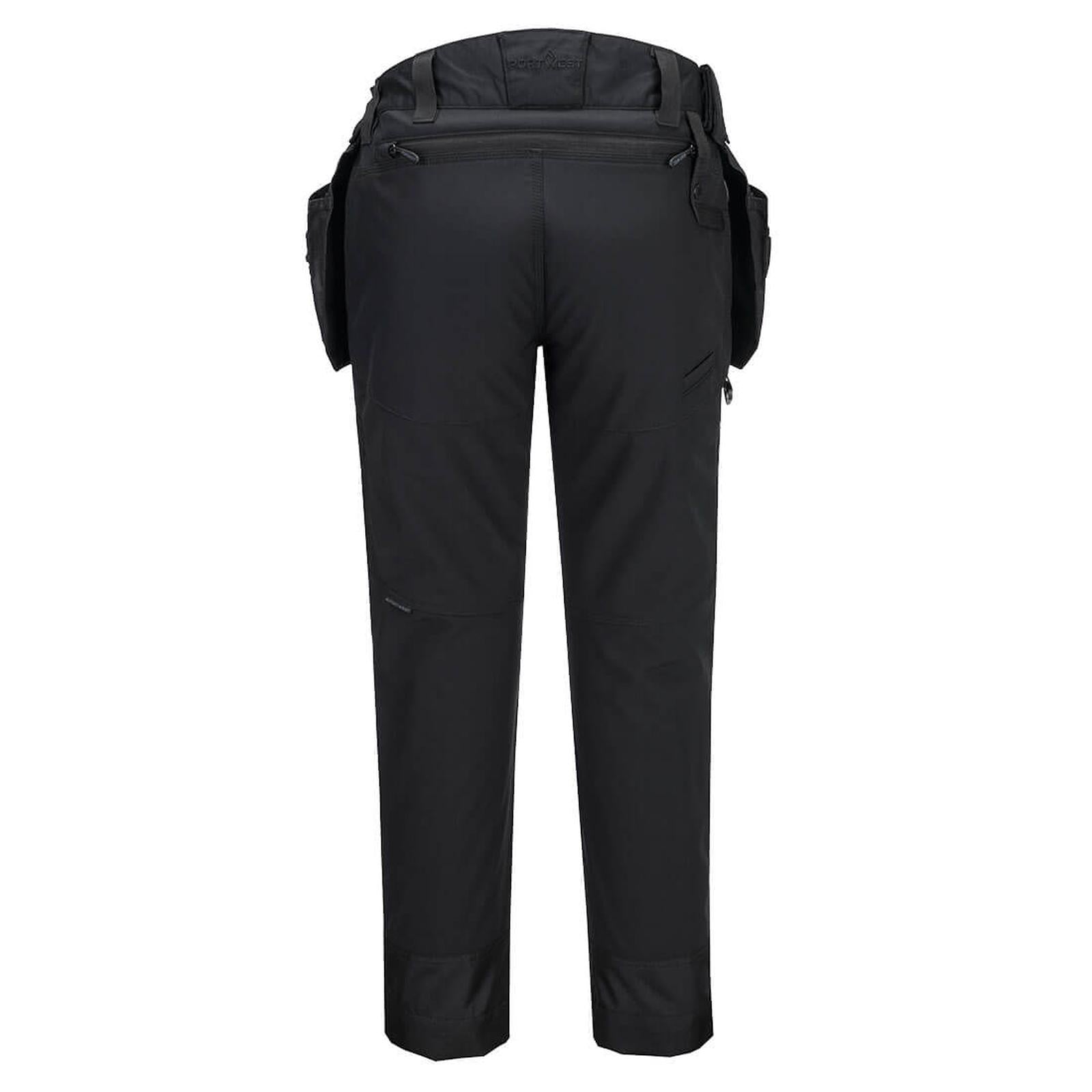 Portwest DX4 Bescherming Tegen Alle Weersomstandigheden Broek DX450 Softshell afneembare holsterzakken Volledig zwart(AB)