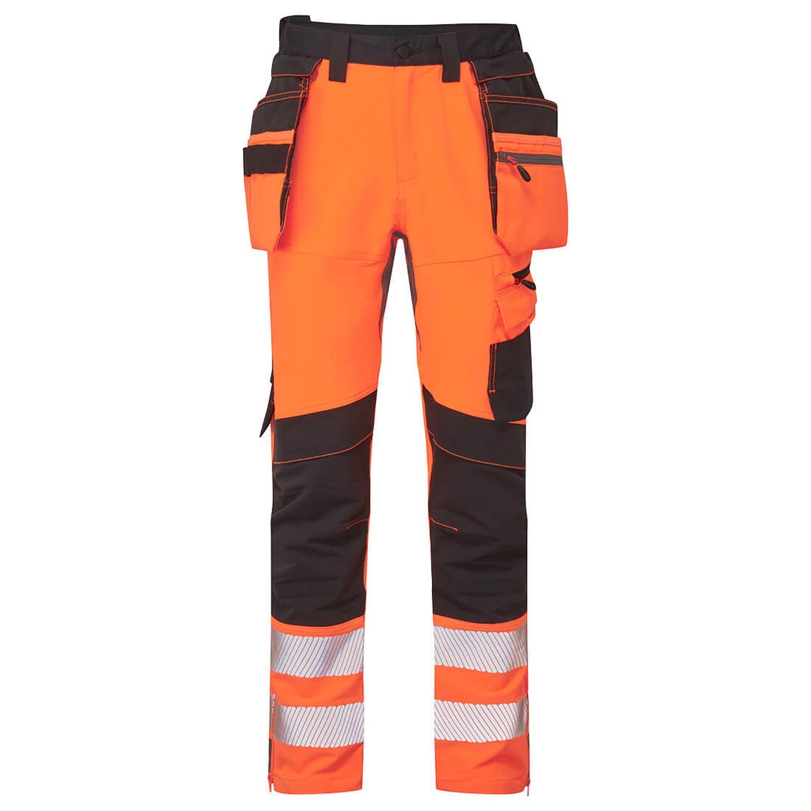 Portwest DX4 Hoge zichtbaarheid Broek DX454 HiVis afneembare holsterzakken oranje-zwart(OB)