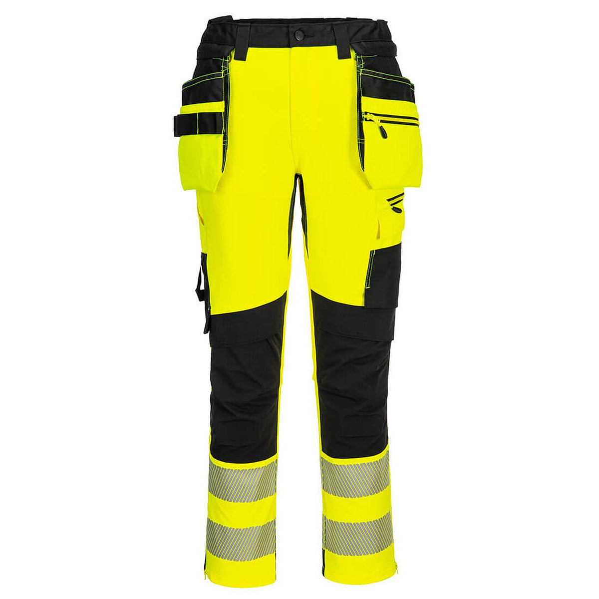 Portwest DX4 Hoge zichtbaarheid Broek DX454 HiVis afneembare holsterzakken geel-zwart(YB)