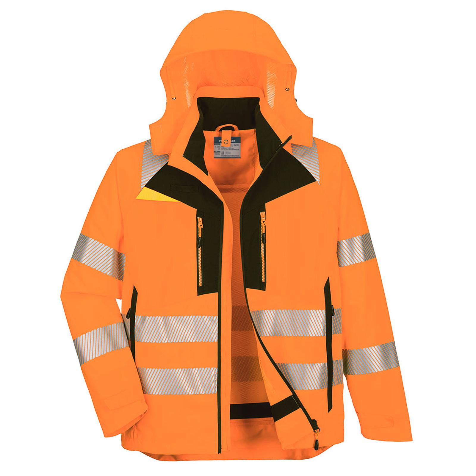 Portwest DX4 Hi-Vis Jack DX466 4-in-1 Hi-Vis-Tex Pro waterdicht stretch oranje-zwart(OB)