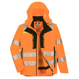 Portwest DX4 Hi-Vis Jack DX466 4-in-1 Hi-Vis-Tex Pro waterdicht stretch oranje-zwart(OB)