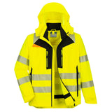 Portwest DX4 Hi-Vis Jack DX466 4-in-1 Hi-Vis-Tex Pro waterdicht stretch geel-zwart(YB)