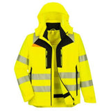 Portwest DX4 Hi-Vis Jack DX466 4-in-1 Hi-Vis-Tex Pro waterdicht stretch geel-zwart(YB)