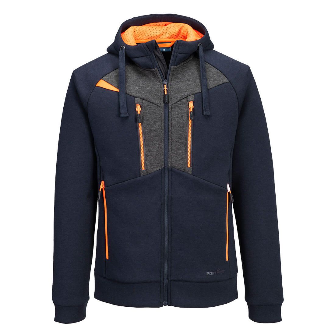 Portwest DX4 Werkkleding Hoodie DX472 rits contrastkleur donker marineblauw(NV)