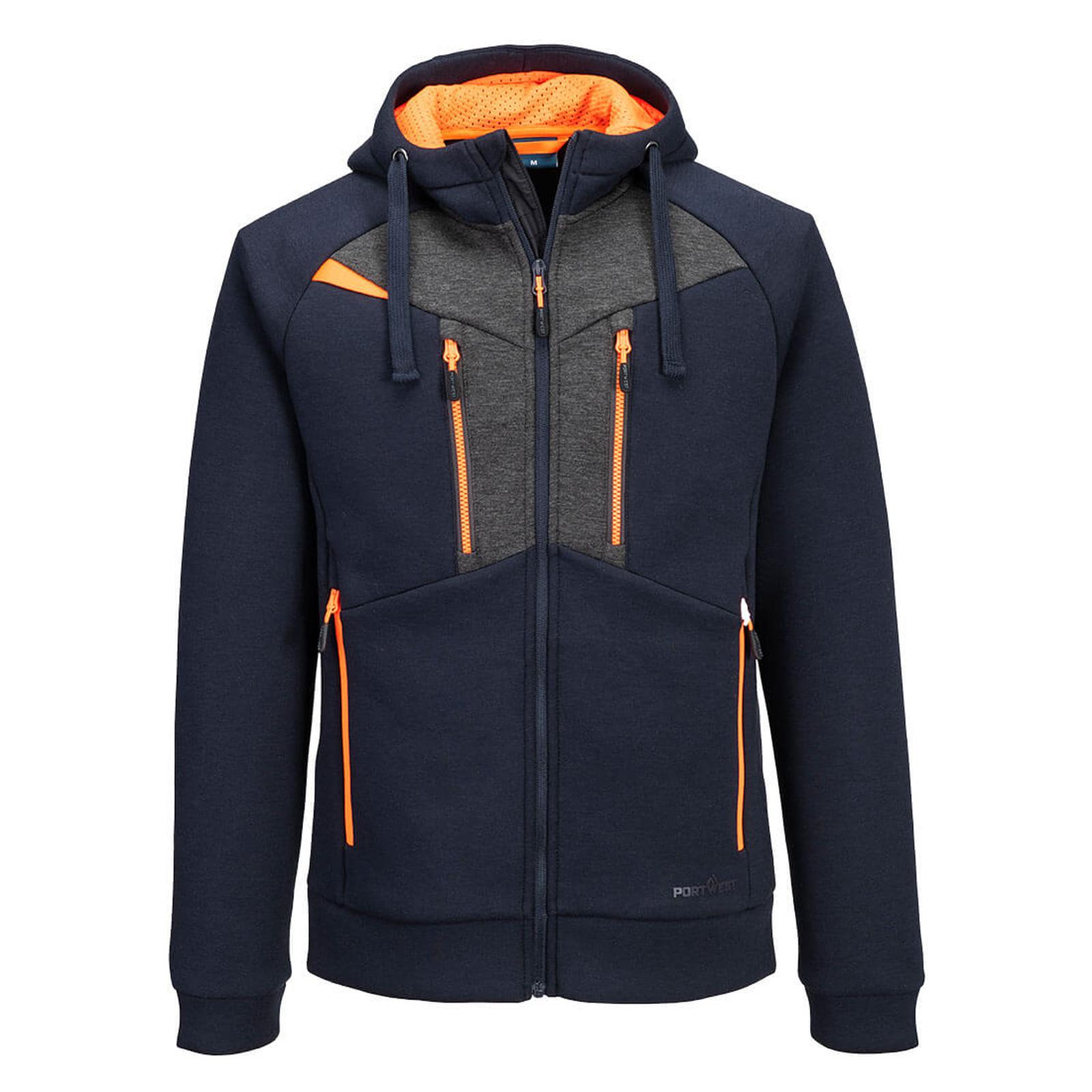 Portwest DX4 Werkkleding Hoodie DX472 rits contrastkleur donker marineblauw(NV)