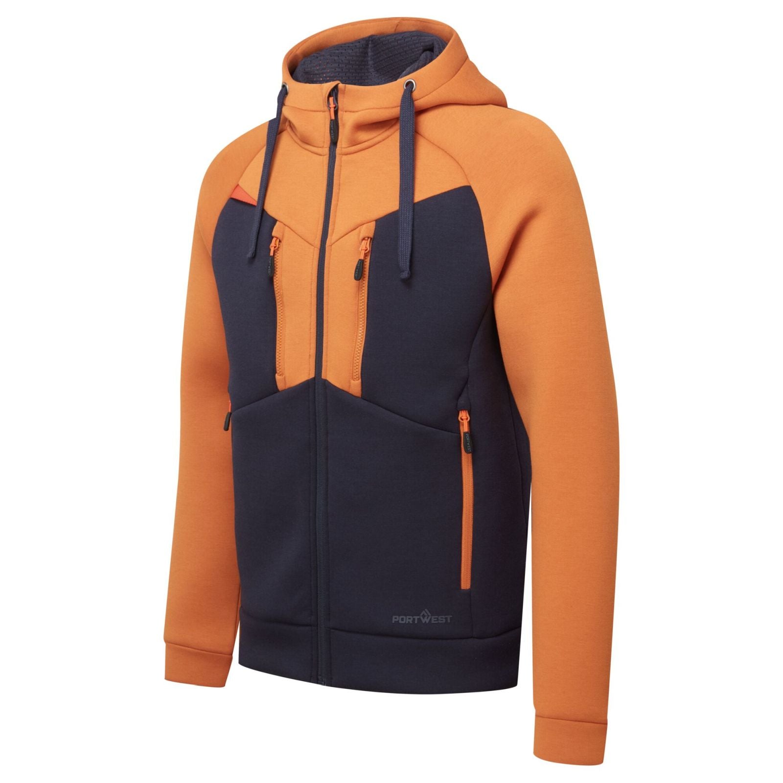 Portwest DX4 Werkkleding Hoodie DX472 rits contrastkleur roest(RU)