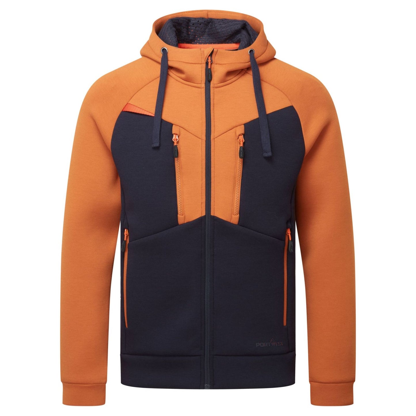Portwest DX4 Werkkleding Hoodie DX472 rits contrastkleur roest(RU)