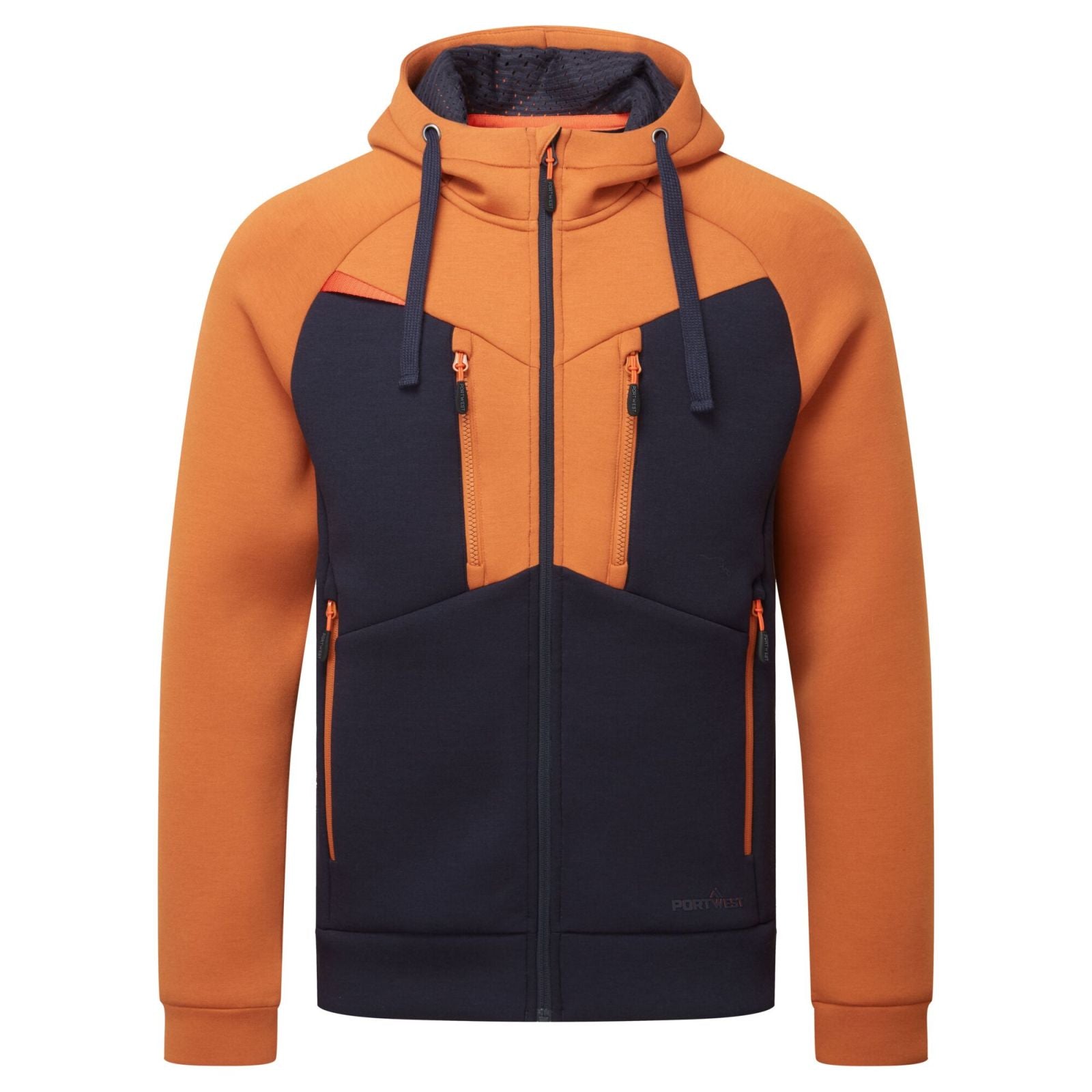Portwest DX4 Werkkleding Hoodie DX472 rits contrastkleur roest(RU)