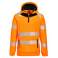 Portwest DX4 Hi-Vis Hoodie DX482 HiVisTex Pro 1/4 rits slim-fit oranje-zwart(OB)