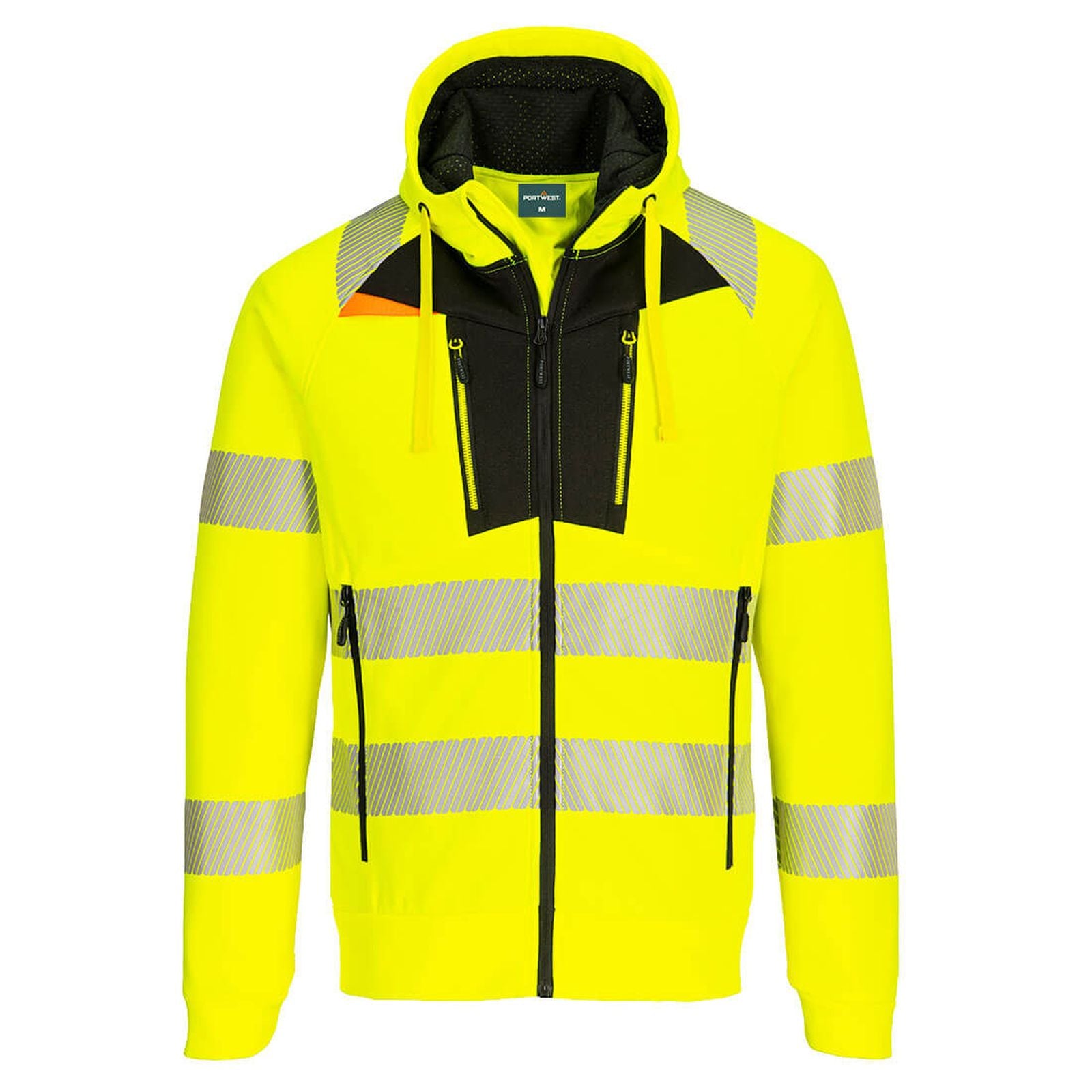 Portwest DX4 Hoge zichtbaarheid Hoodie DX484 Hi-Vis rits geel-zwart(YB)