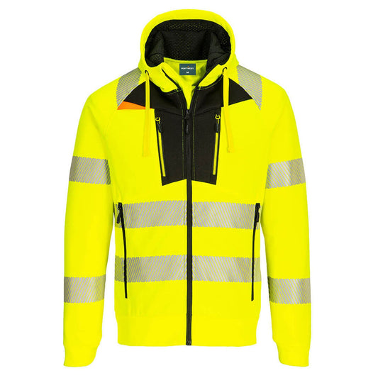 Portwest DX4 Hoge zichtbaarheid Hoodie DX484 Hi-Vis rits geel-zwart(YB)