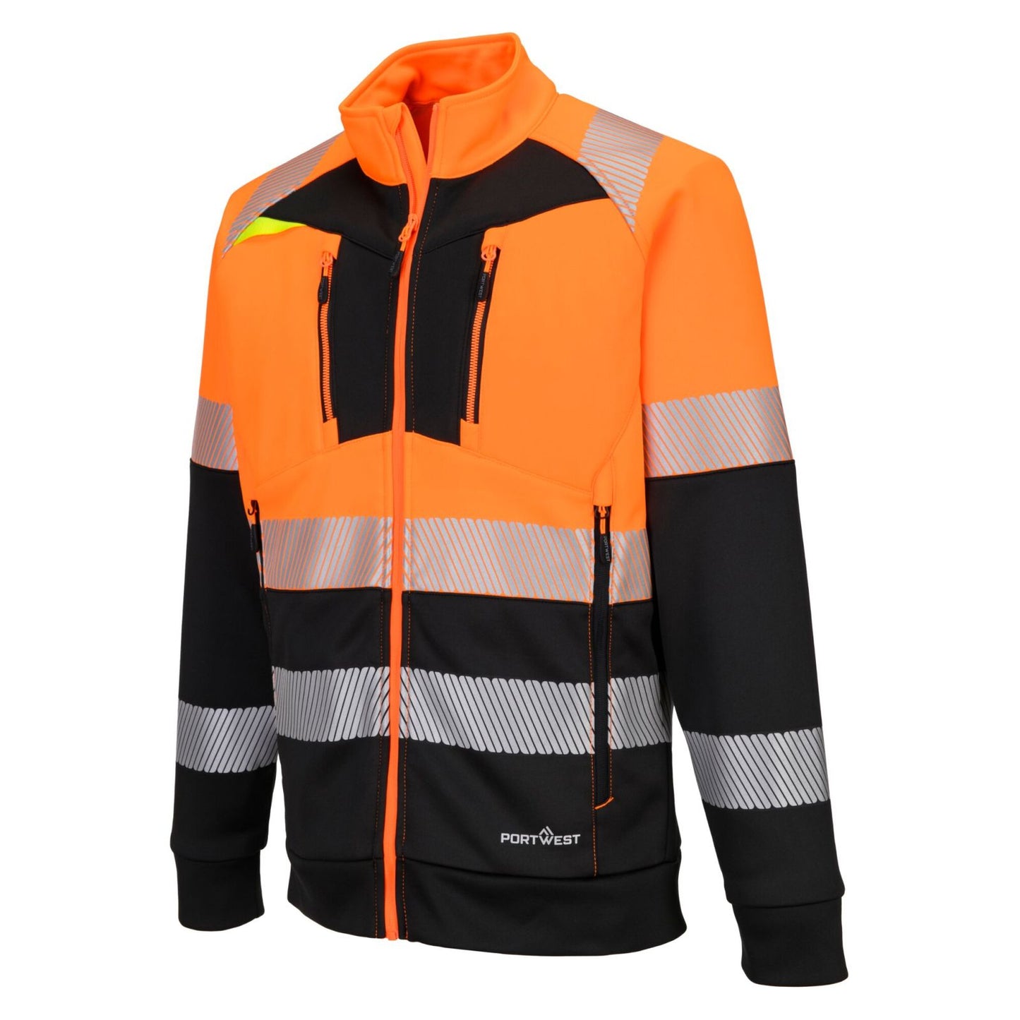 Portwest DX4 Hoge zichtbaarheid Sweatshirt DX490 Hi-Vis klasse 1 rits oranje-zwart(OB)