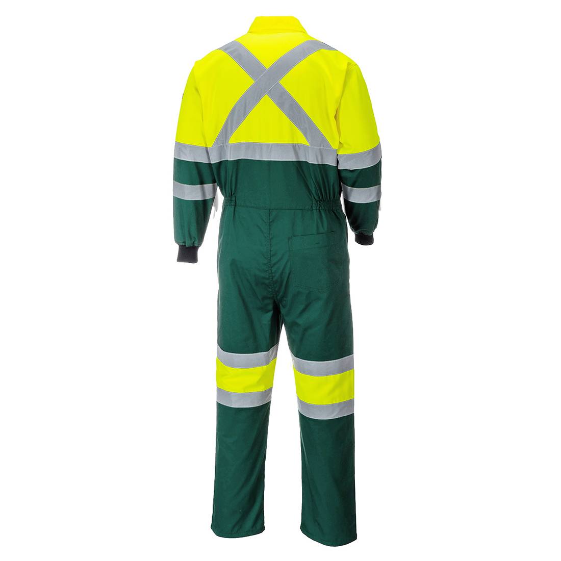 Portwest Hi-Vis Werkkleding Hoge zichtbaarheid Coverall E052 Hi-Vis X Back Contrast geel-groen(YG)
