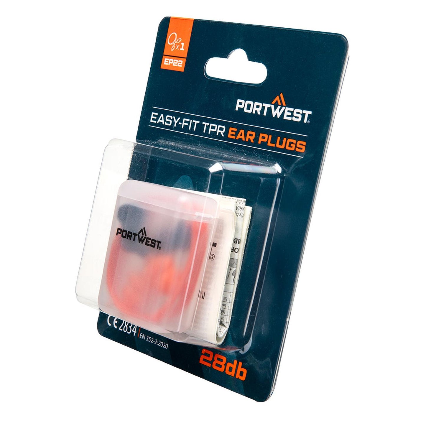 Portwest Easy Fit TPR Oordoppen koord herbruikbaar (1 Paar) EP22 oranje(OR)