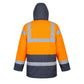 Portwest Hoge zichtbaarheid Jas ES466 Hi-Vis Contrast Winter Verkeer oranje-marineblauw(ON)