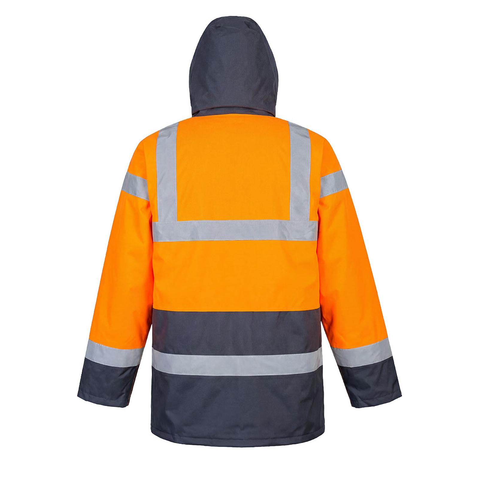 Portwest Hoge zichtbaarheid Jas ES466 Hi-Vis Contrast Winter Verkeer oranje-marineblauw(ON)