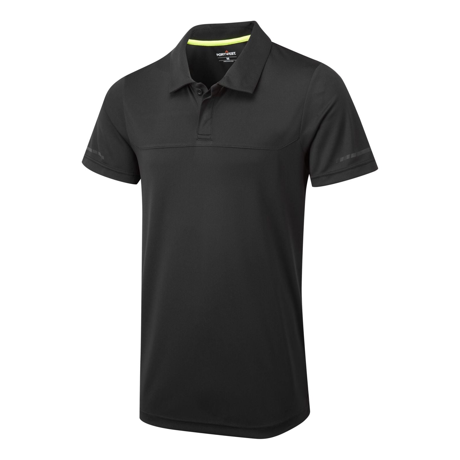 Portwest EV4 Werkkleding Poloshirt EV410 lichtgewicht korte mouw zwart(BK)