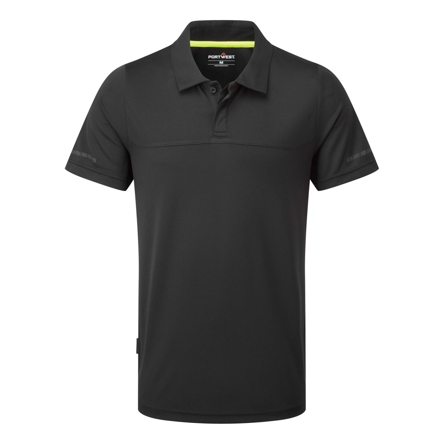 Portwest EV4 Werkkleding Poloshirt EV410 lichtgewicht korte mouw zwart(BK)