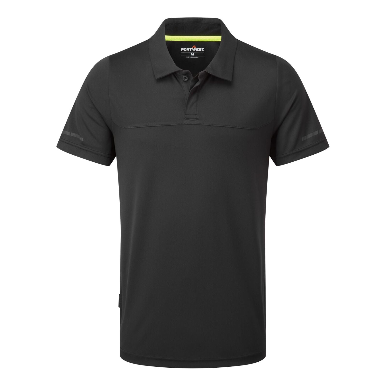 Portwest EV4 Werkkleding Poloshirt EV410 lichtgewicht korte mouw zwart(BK)