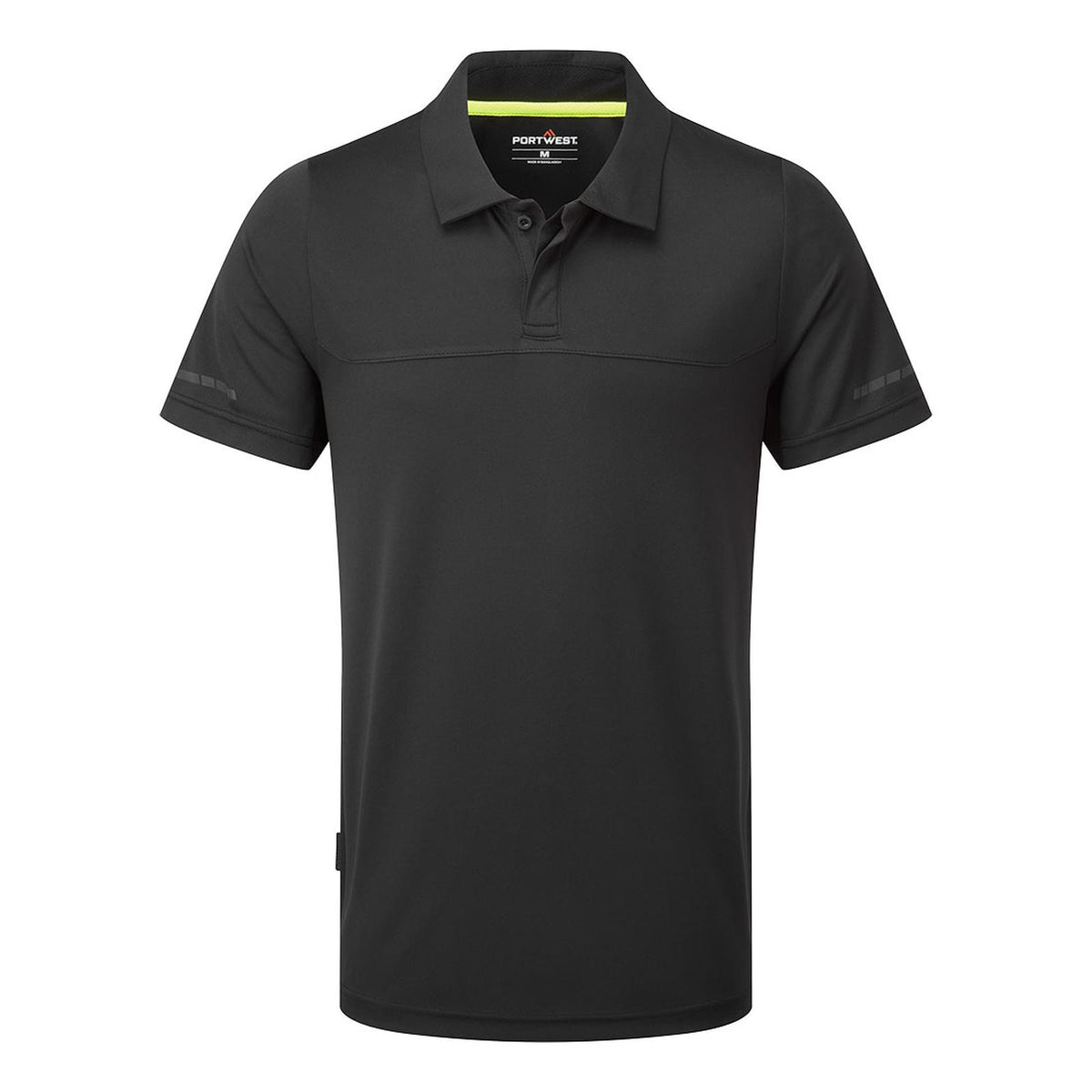Portwest EV4 Werkkleding Poloshirt EV410 lichtgewicht korte mouw zwart(BK)