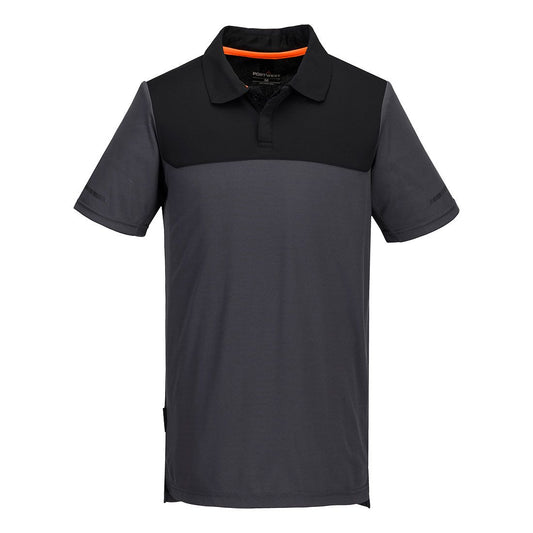 Portwest EV4 Werkkleding Poloshirt EV410 lichtgewicht korte mouw metaalgrijs(MG)