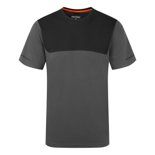 Portwest EV4 Werkkleding T-shirt EV411 lichtgewicht korte mouw metaalgrijs(MG)