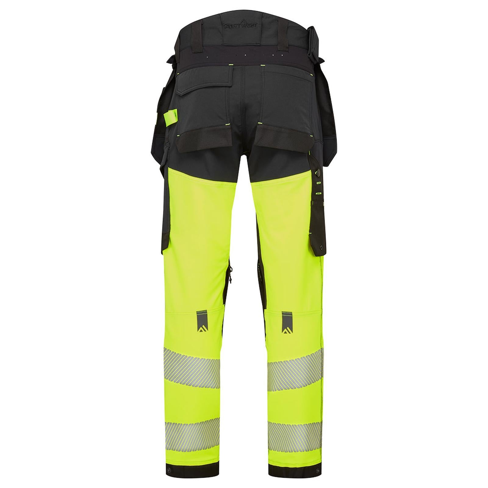 Portwest EV4 Hi-Vis broek EV442 stretch  afneembare holsterzak klasse 1 HiVis geel-zwart(YB)