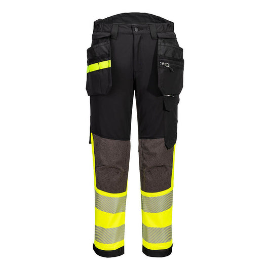 Portwest EV4 Hi-Vis broek EV442 stretch  afneembare holsterzak klasse 1 HiVis geel-zwart(YB)