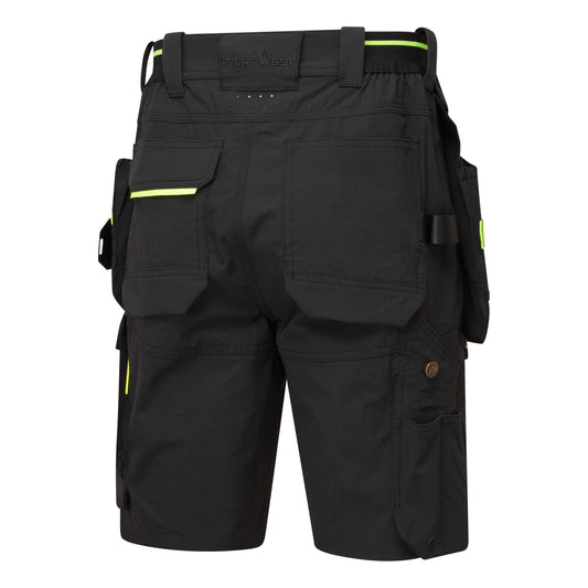 Portwest EV4 Werkkleding Korte Broek EV444 afneembare holsterzakken zwart(BK)
