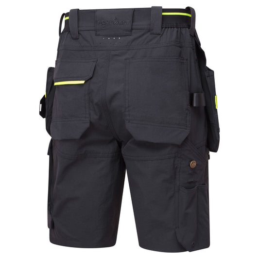 Portwest EV4 Werkkleding Korte Broek EV444 afneembare holsterzakken zwart(BK)