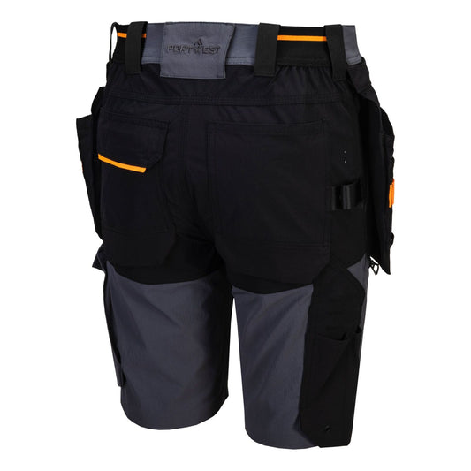 Portwest EV4 Werkkleding Korte Broek EV444 afneembare holsterzakken metaalgrijs(MG)