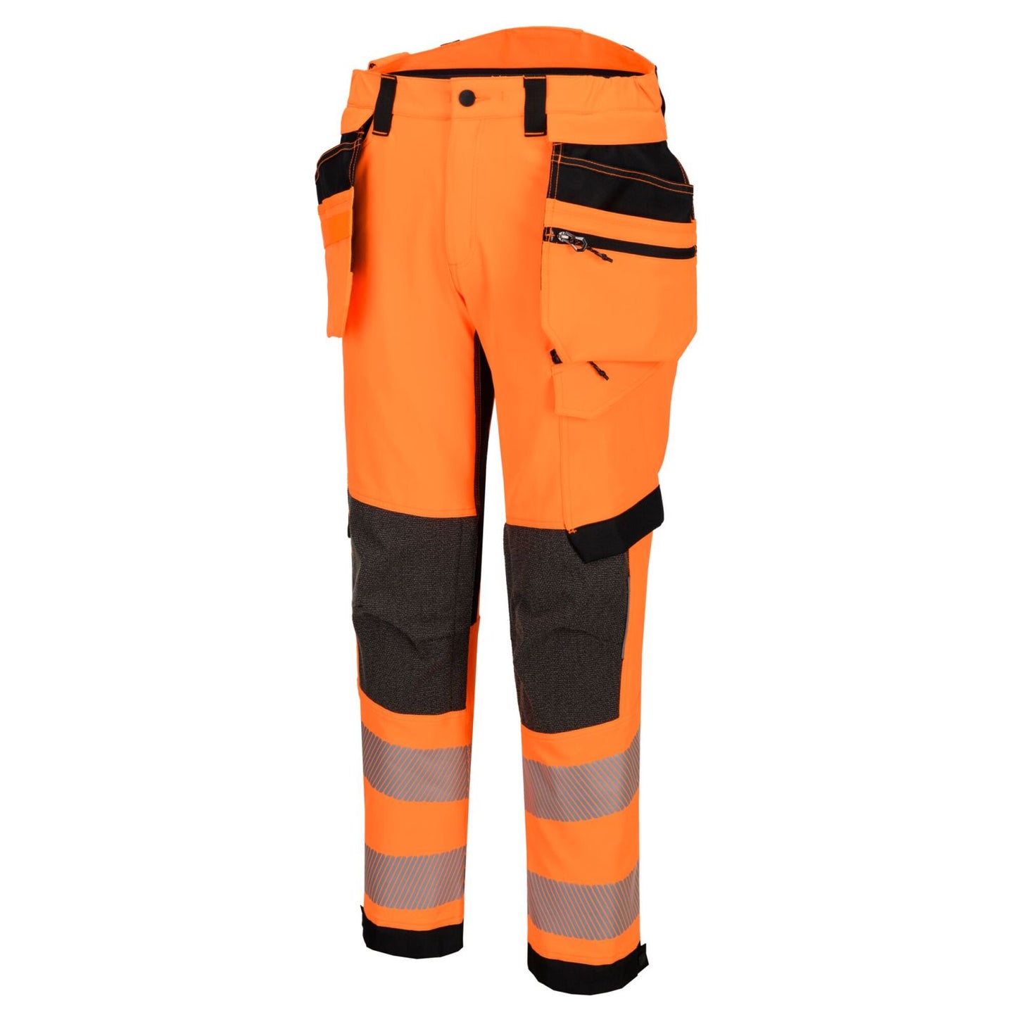 Portwest EV4 Bescherming Tegen Alle Weersomstandigheden Broek EV448 Hi-Vis stretch afneembare holsterzak klasse 2 oranje-zwart(OB)