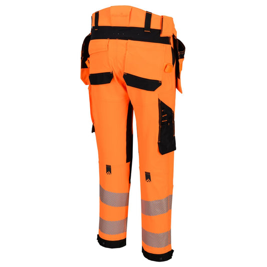 Portwest EV4 Bescherming Tegen Alle Weersomstandigheden Broek EV448 Hi-Vis stretch afneembare holsterzak klasse 2 oranje-zwart(OB)