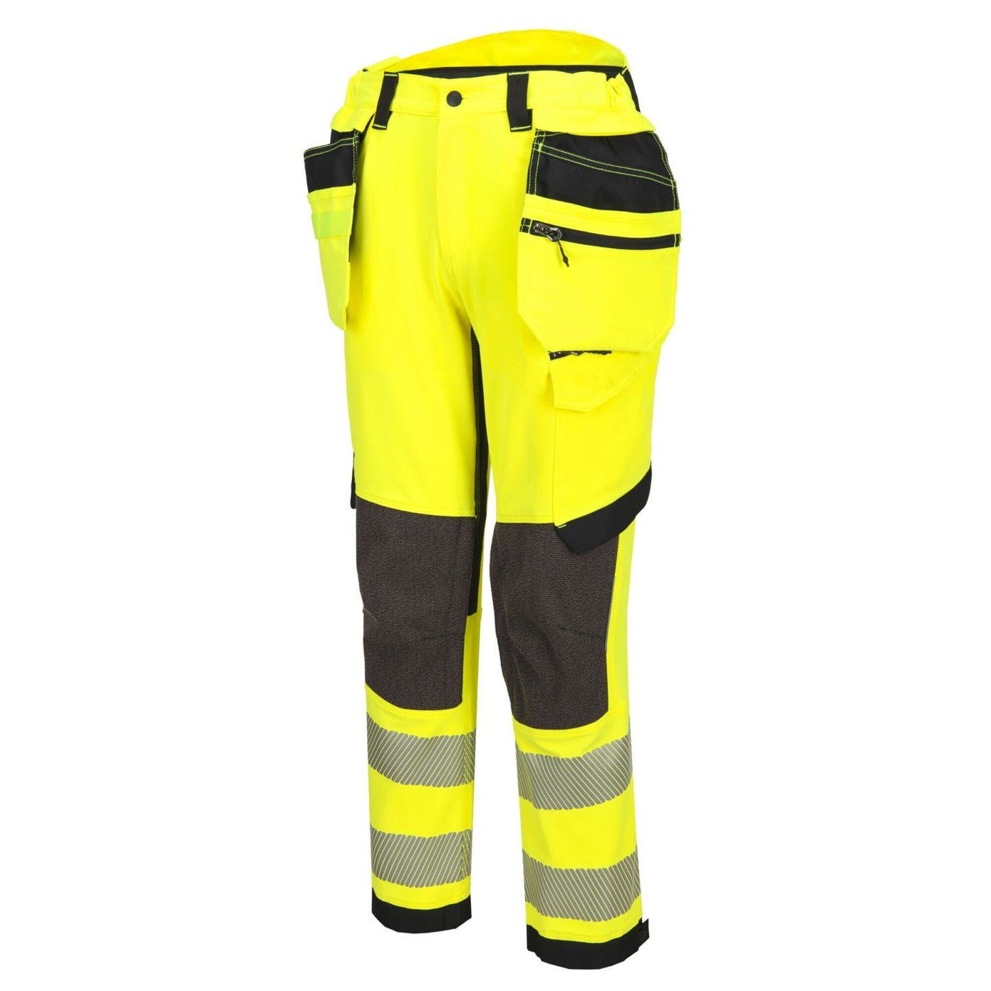 Portwest EV4 Bescherming Tegen Alle Weersomstandigheden Broek EV448 Hi-Vis stretch afneembare holsterzak klasse 2 geel-zwart(YB)