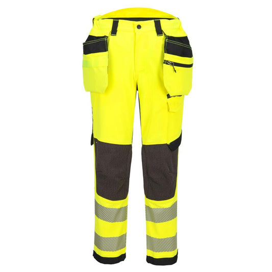 Portwest EV4 Bescherming Tegen Alle Weersomstandigheden Broek EV448 Hi-Vis stretch afneembare holsterzak klasse 2 geel-zwart(YB)