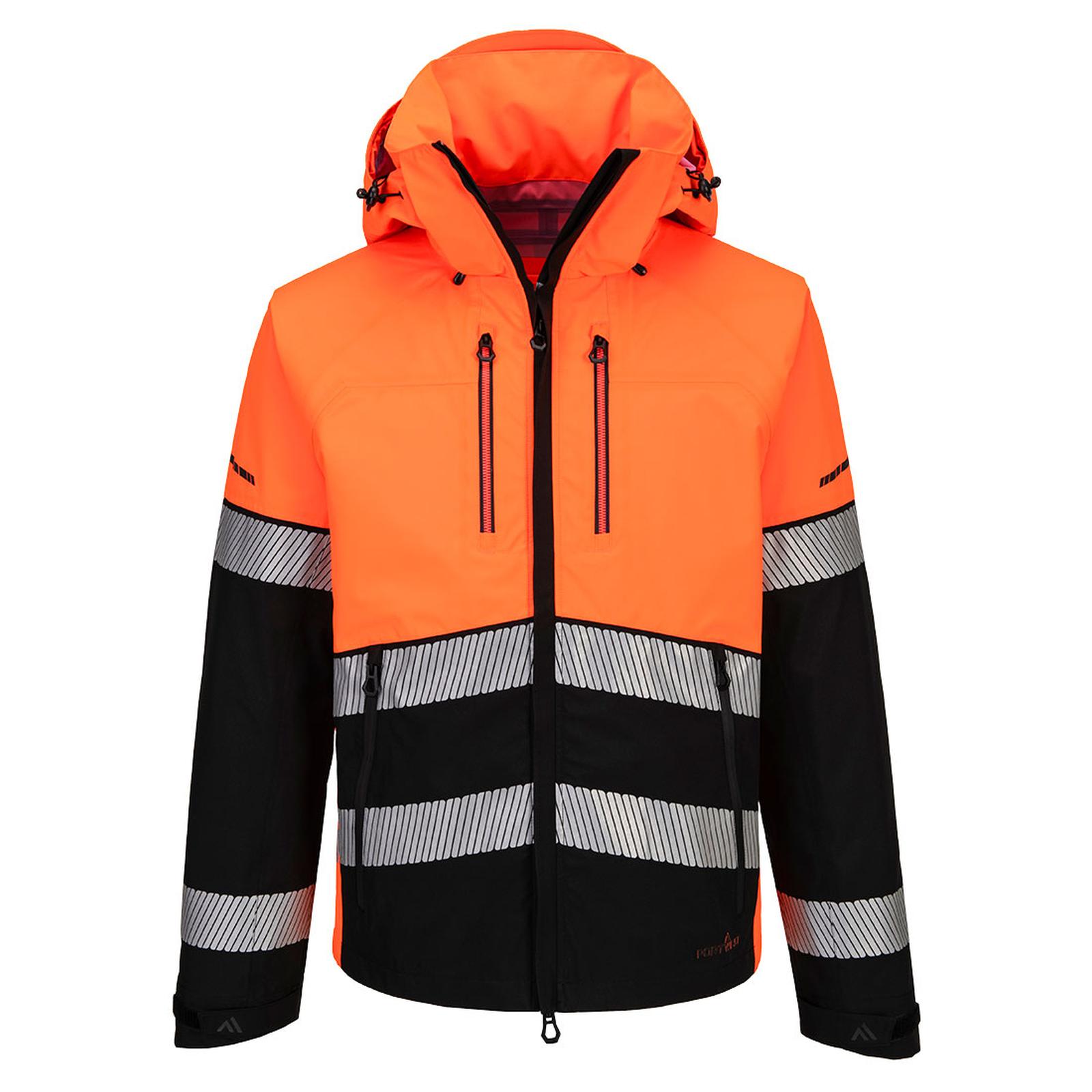 Portwest EV4 Hoge zichtbaarheid Jack EV465 Hi-Vis Shell (3L) oranje-zwart(OB)