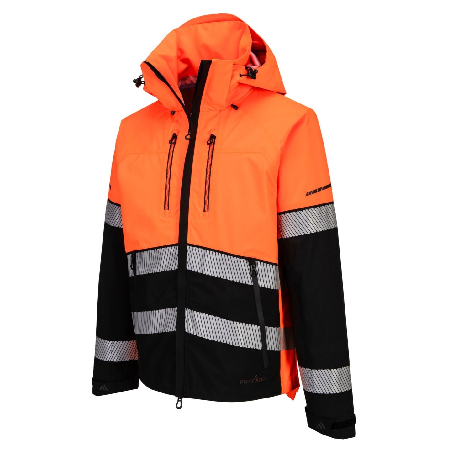 Portwest EV4 Hoge zichtbaarheid Jack EV465 Hi-Vis Shell (3L) oranje-zwart(OB)