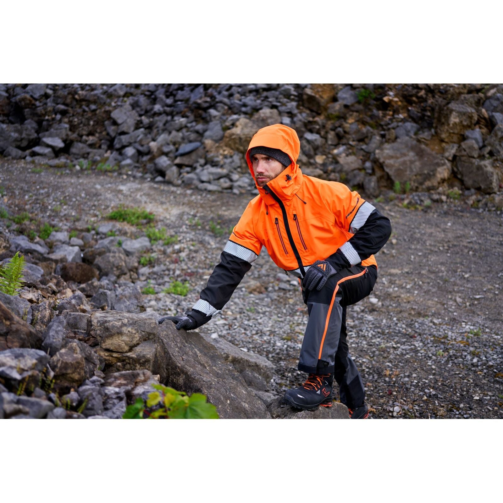Portwest EV4 Hoge zichtbaarheid Jack EV465 Hi-Vis Shell (3L) oranje-zwart(OB)