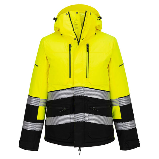 Portwest EV4 Hoge zichtbaarheid Winterjack EV467 Hi-Vis geel-zwart(YB)
