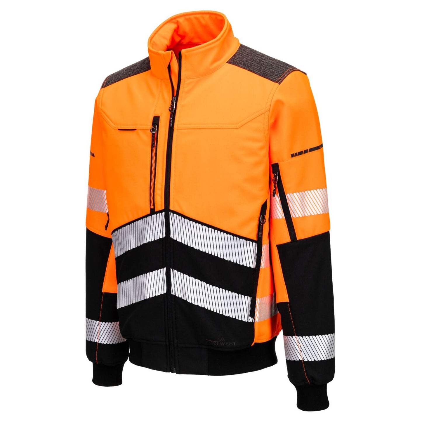 Portwest EV4 Hoge zichtbaarheid Bomberjack EV468 Hi-Vis Softshell (3L) oranje-zwart(OB)