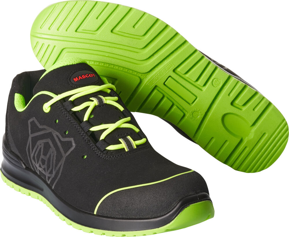 Mascot Footwear Classic Veiligheidsschoenen F0210-702 laag zwart-limoengroen(0937)